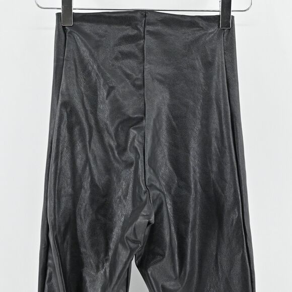 COMMANDO Pants Womens Size M Solid Black Faux‎ Leather Cropped Flare Pull On NEW - Picture 5 of 12
